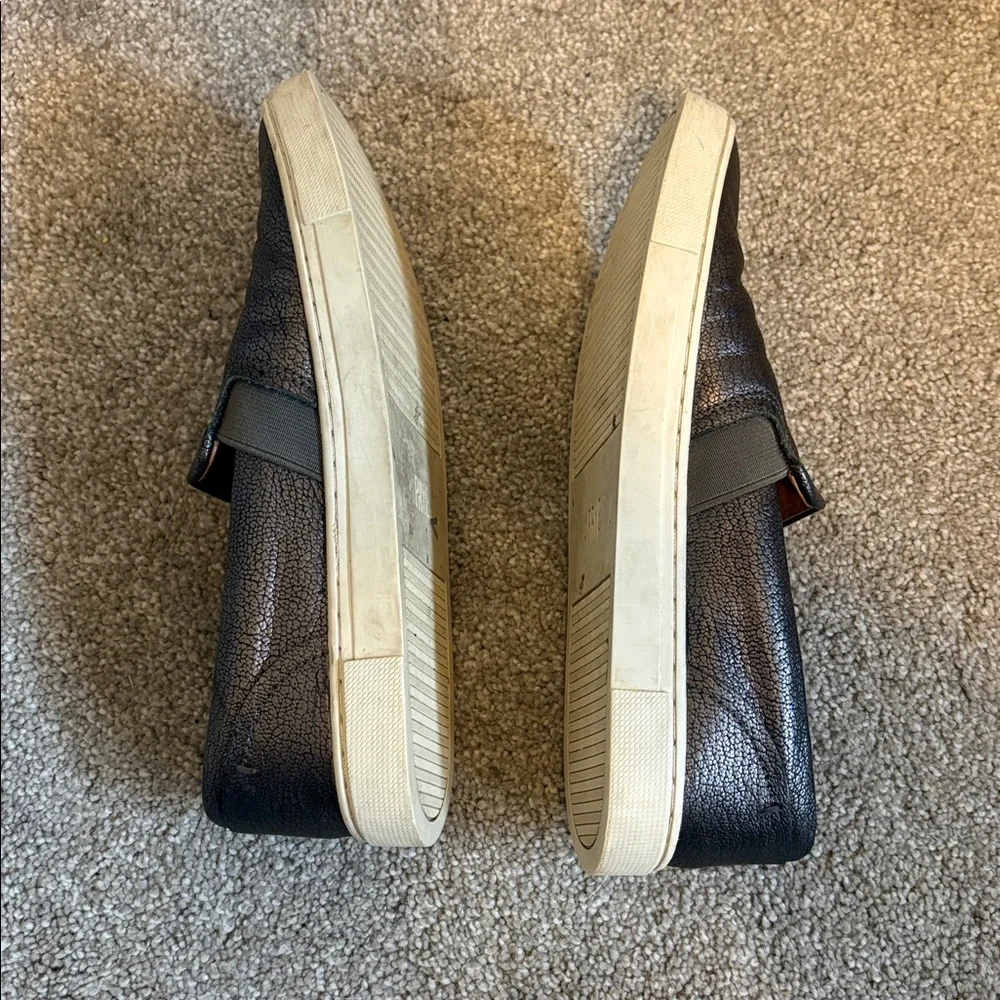 Frye Slip On Shoes Metallic Dark Gray
